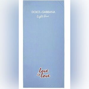 Dolce Gabbana light blue love is love Promotional Beach Blanket Towel 59”x 28”